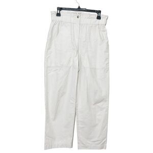 Ba&sh Paperbag High Rise Pants Women’s Size Small Ecru Cropped Cotton